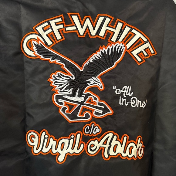 Off-White C/O Virgil Abloh Embroidered Varsity Jacket In Black. - Picture 8 of 8